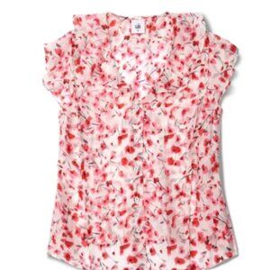 Cabi Besotted Top #6510 Pink White print Size M Retail $89 XCOND